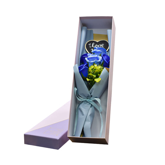 Aranjament floral elegant, flori de sapun, D4090, Blue