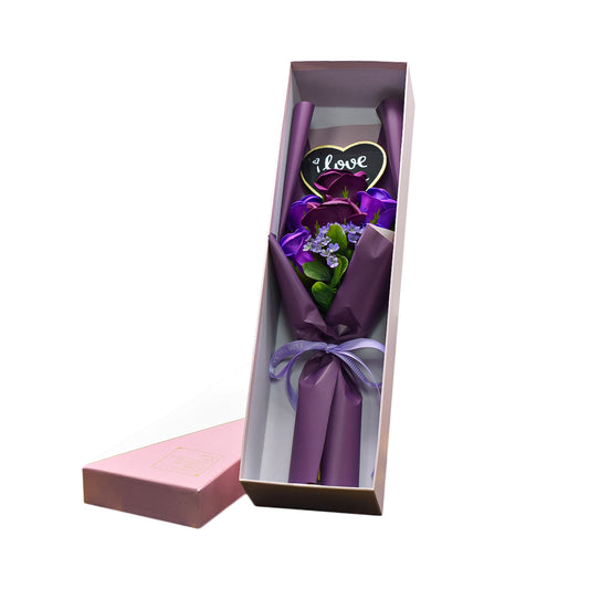 Aranjament floral elegant, flori de sapun, D4090, Mov