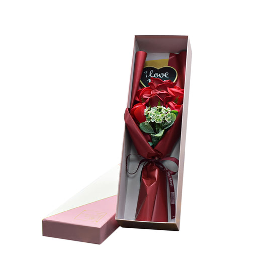 Aranjament floral elegant, flori de sapun, D4090, Rosu