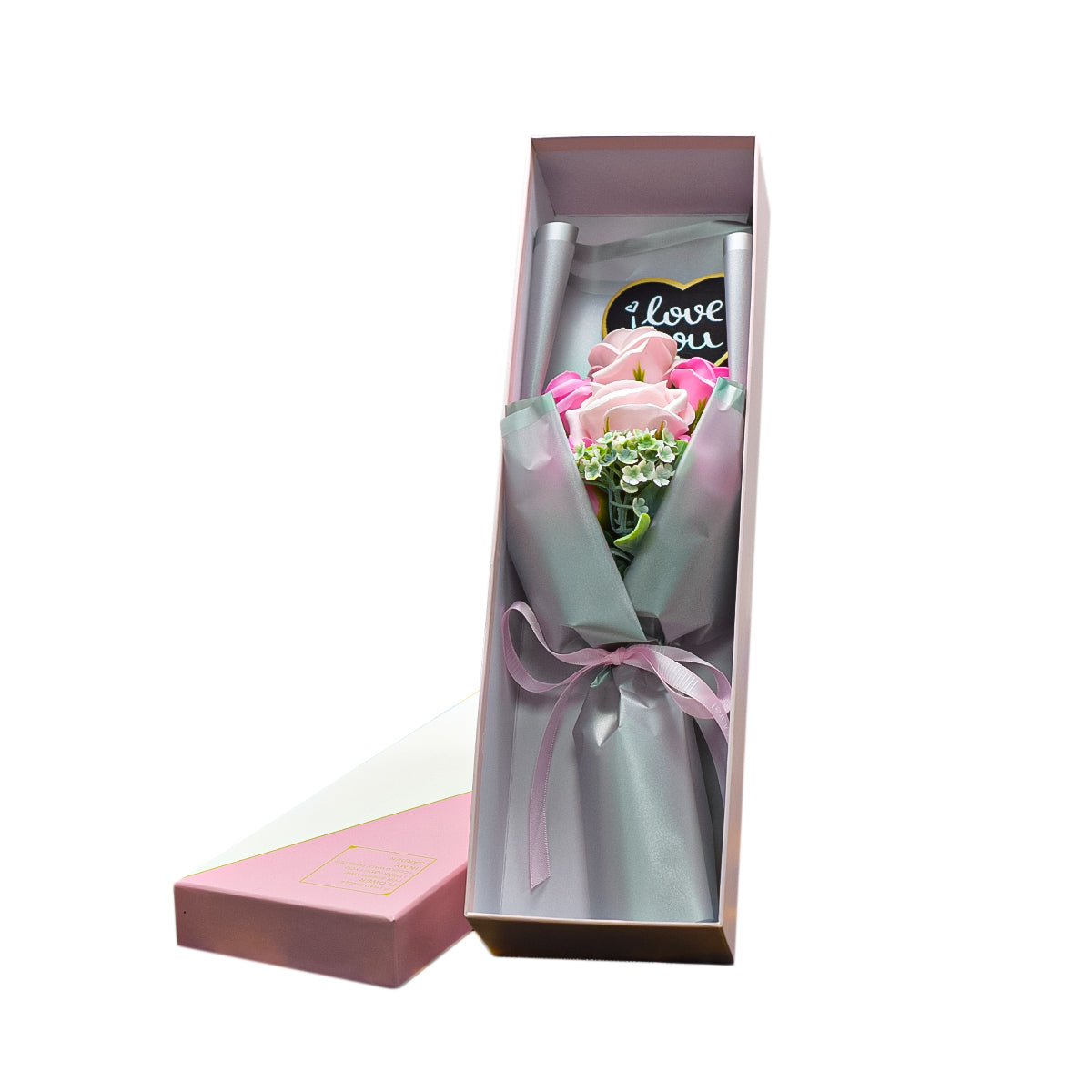 Aranjament floral elegant, flori de sapun, D4090, Roz