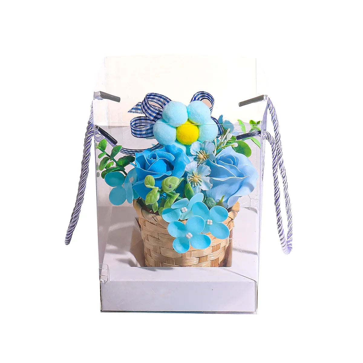 Aranjament floral elegant, flori de sapun, D4093, Blue - 221.ro