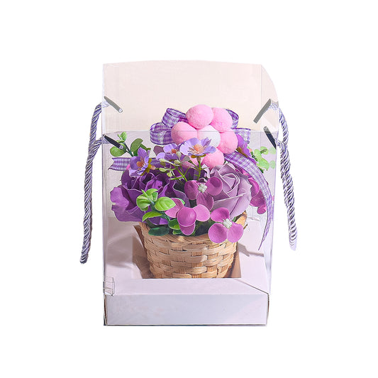 Aranjament floral elegant, flori de sapun, D4093, Mov