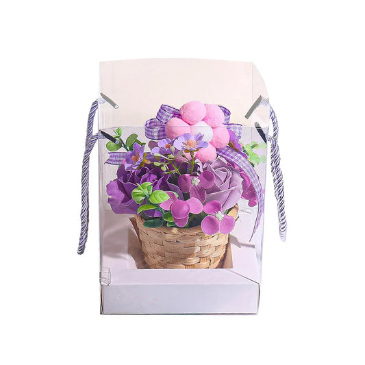 Aranjament floral elegant, flori de sapun, D4093, Mov - 221.ro