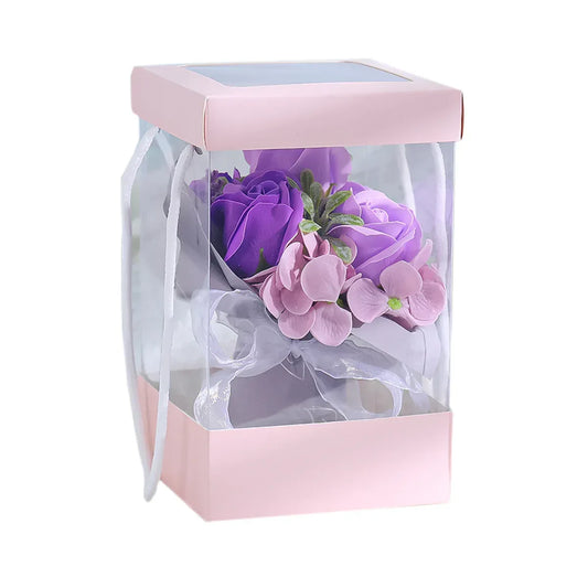 Aranjament floral elegant, flori de sapun, D4096, Mov - 221.ro