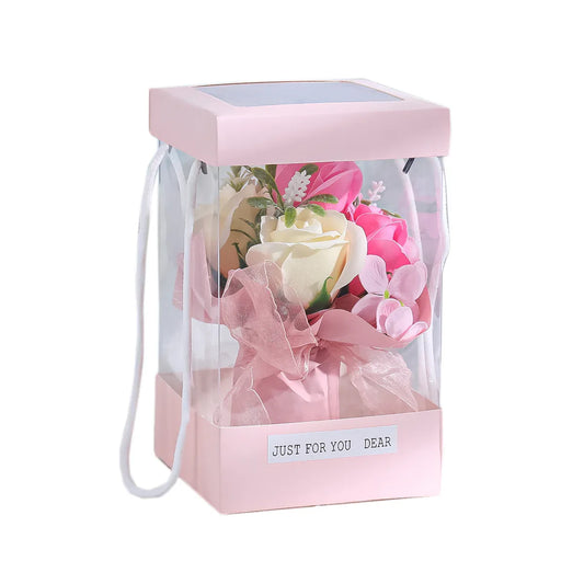 Aranjament floral elegant, flori de sapun, D4096, RozPal - 221.ro