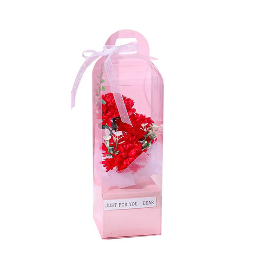 Aranjament floral elegant, flori de sapun, D4097, Rosu - 221.ro