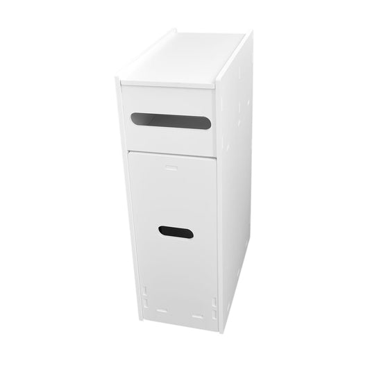 Dulapior pentru baie, cu capac si raft depozitare produse curatenie, D41, culoare Alb, 96 x 40 x 20 cm