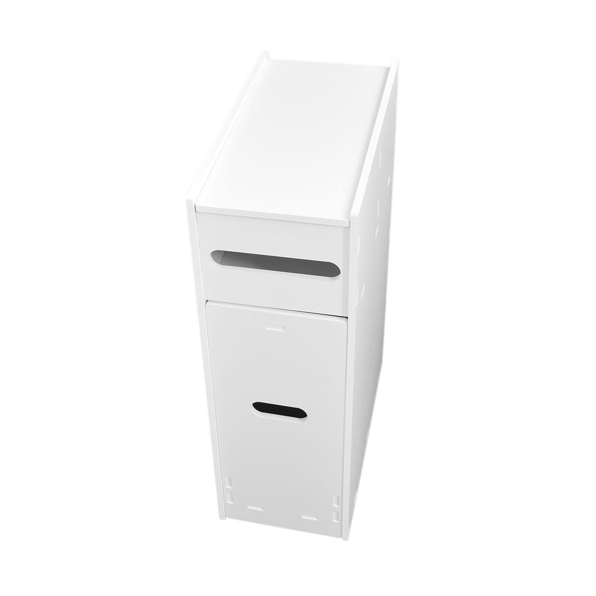 Dulapior pentru baie, cu capac si raft depozitare produse curatenie, D41, culoare Alb, 96 x 40 x 20 cm