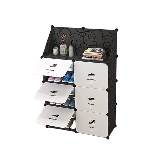 Pantofar modular, 12 Compartimente, D4100, Negru