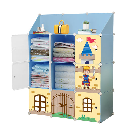 Dulap Modular Copii, 9 Usi, D4102, Blue