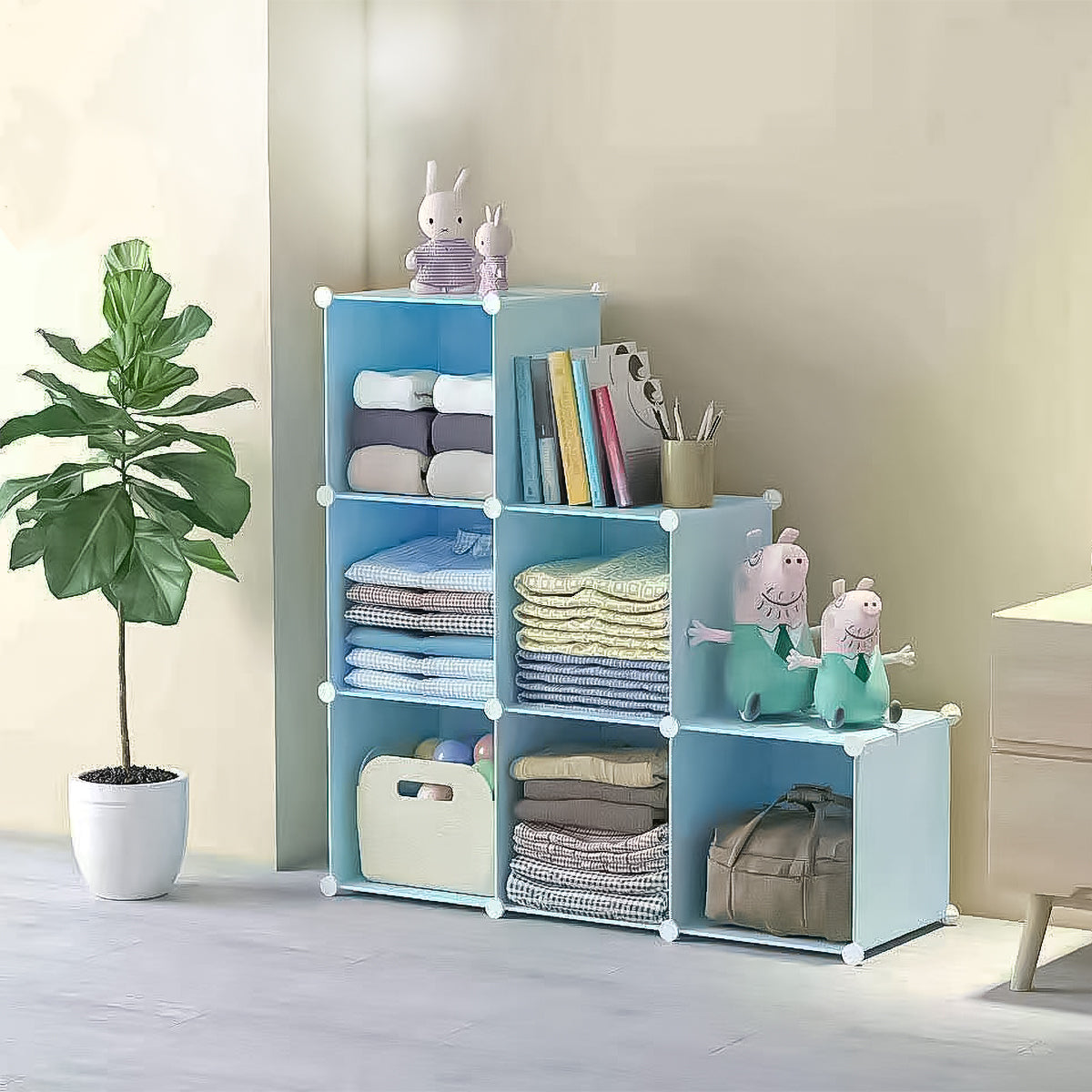 Dulap Modular, 6 Compartimente, D4108, Blue