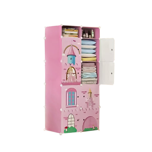 Dulap Modular Copii, 8 Usi, D4115, Roz