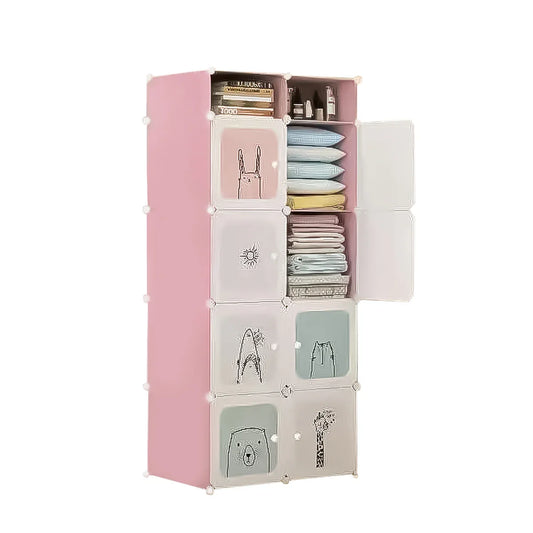 Dulap Modular, 10 Compartimente, D4118, Roz - 221.ro