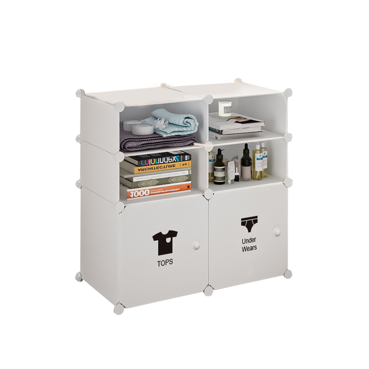 Dulap Modular, 6 Compartimente, D4123, Alb