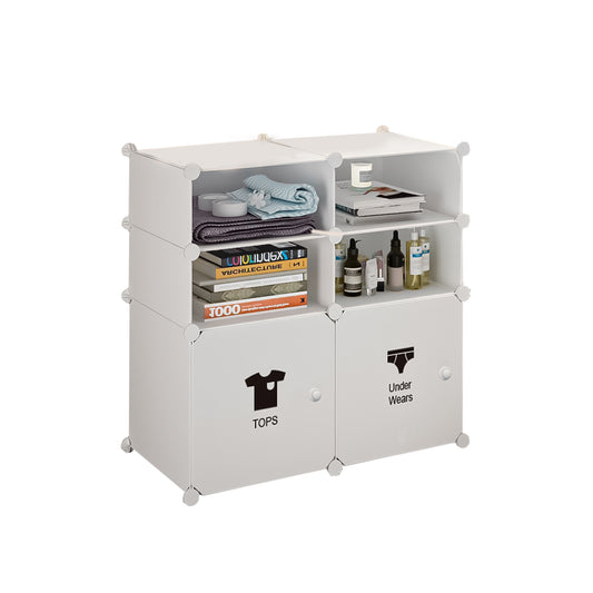 Dulap Modular, 6 Compartimente, D4123, Alb