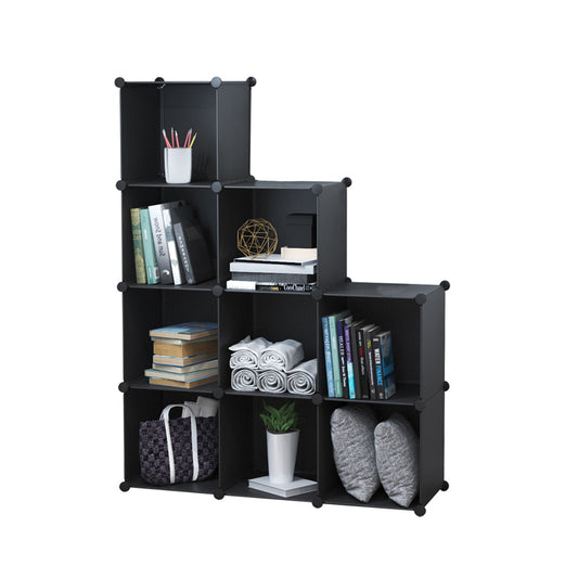 Dulap Modular, 9 Compartimente, fara usi, Naimeed D4136, Negru