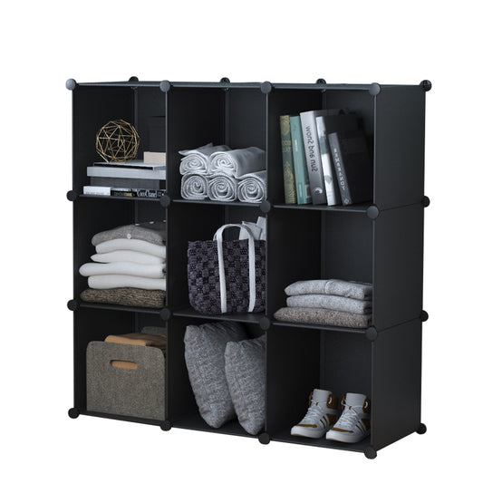 Dulap Modular, 9 Compartimente, fara usi, Naimeed D4137, Negru