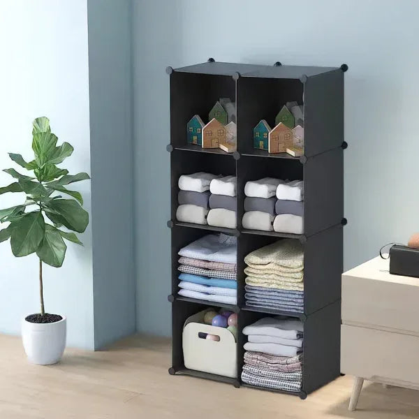 Dulap Modular, 8 Compartimente, fara usi, Naimeed D4138, Negru - 221.ro