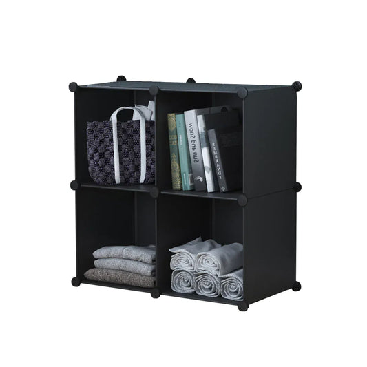 Dulap Modular, 4 Compartimente, fara usi, Naimeed D4139, Negru - 221.ro