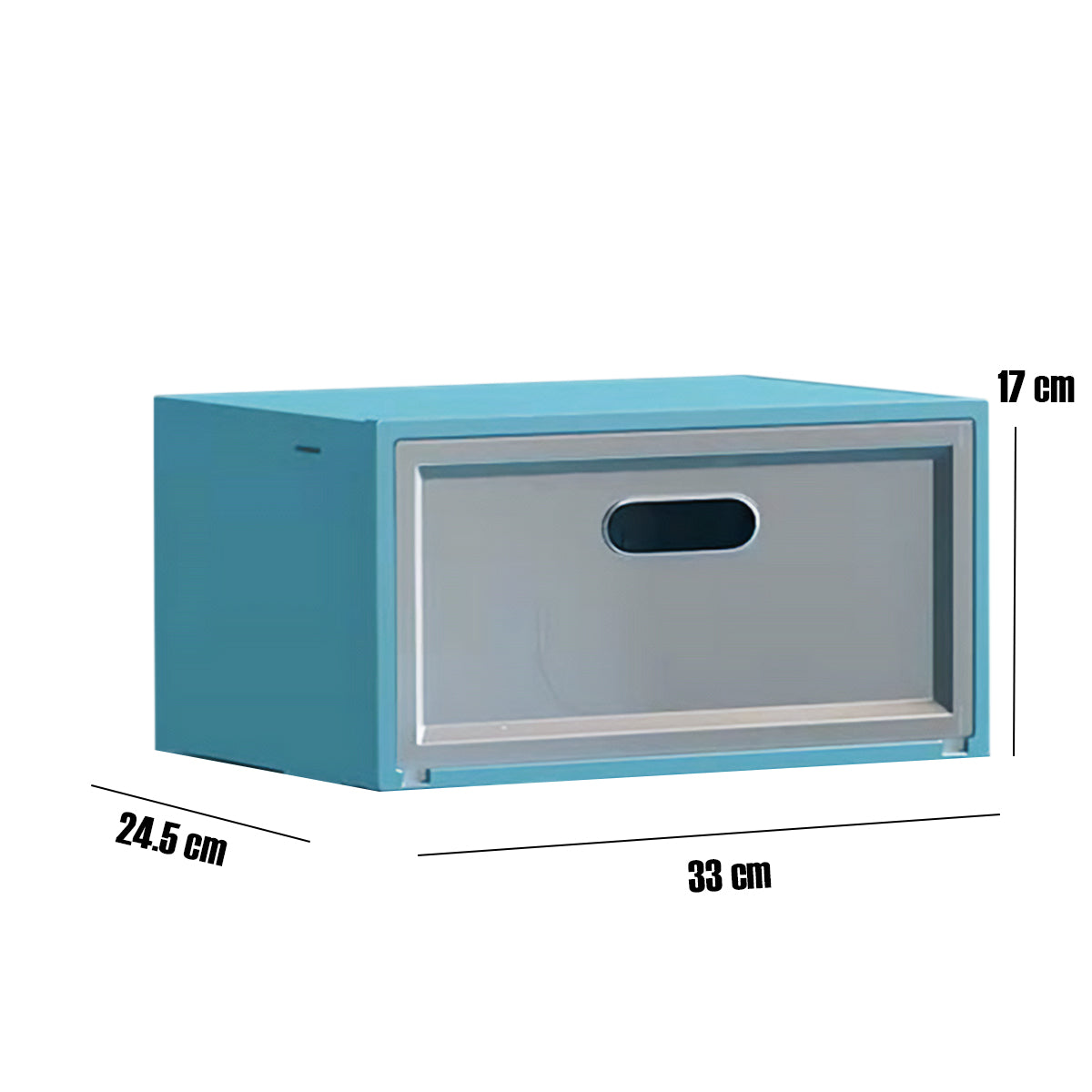 Set 3 cutii pentru depozitare pantofi, Naimeed D4153, polipropilena, Albastru