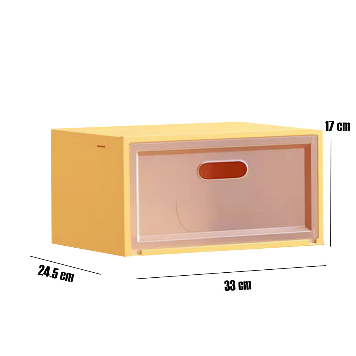 Set 3 cutii pentru depozitare pantofi, Naimeed D4155, polipropilena, Galben