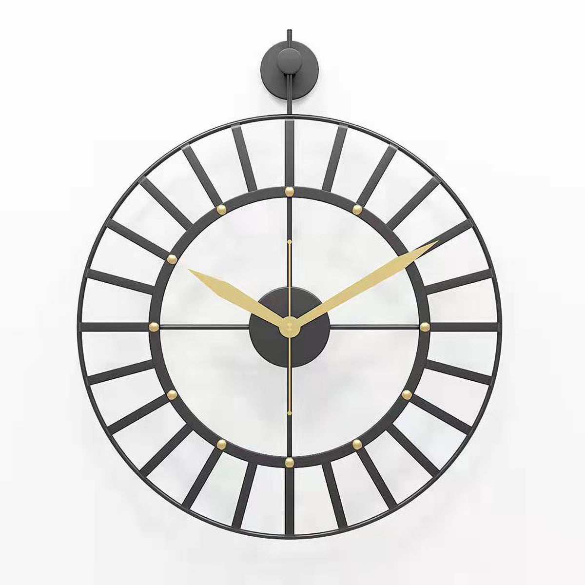 Ceas de perete, stil elegant, Metal, mecanism Silentios, D4159, 50 cm, Negru
