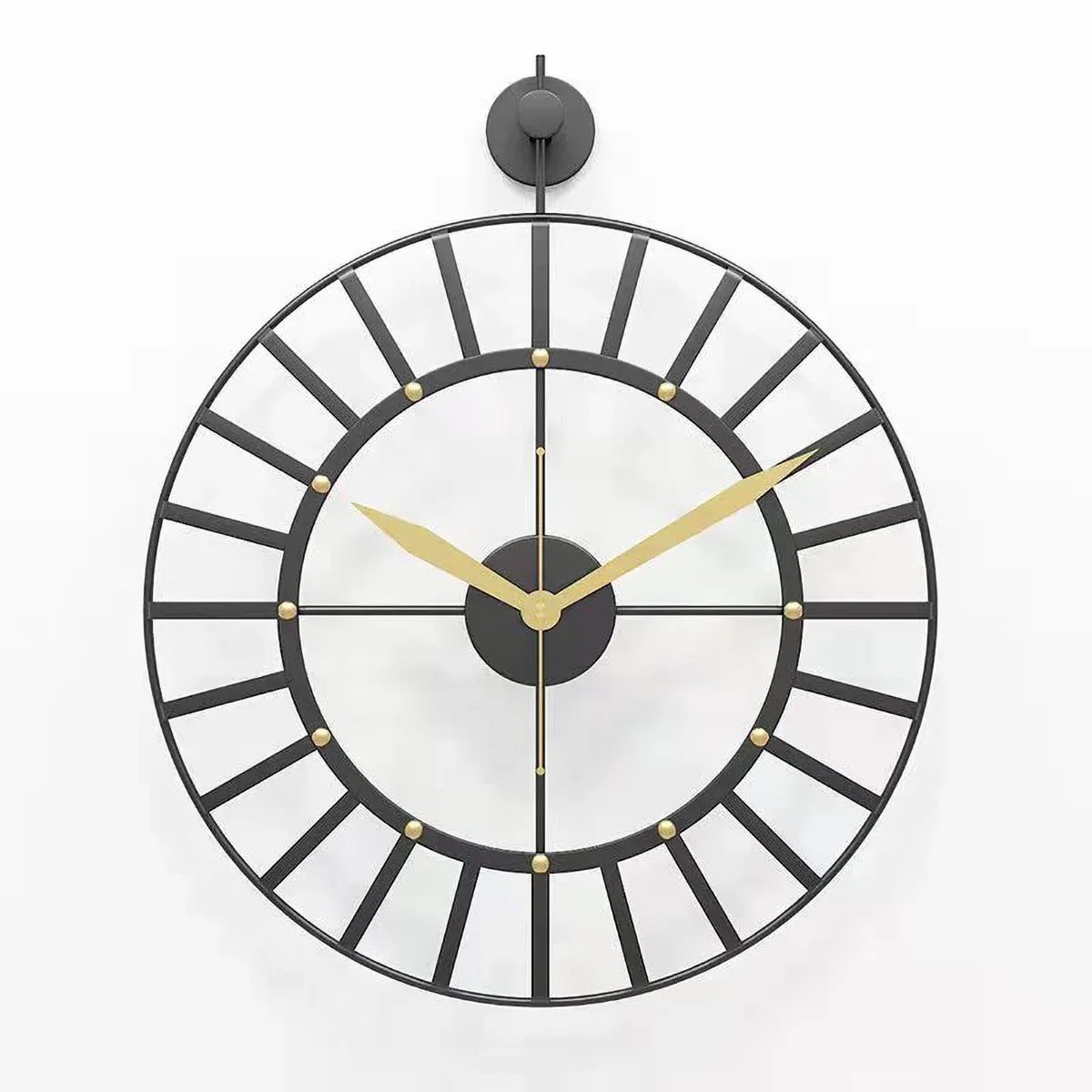 Ceas de perete, stil elegant, Metal, mecanism Silentios, D4159, 50 cm, Negru - 221.ro