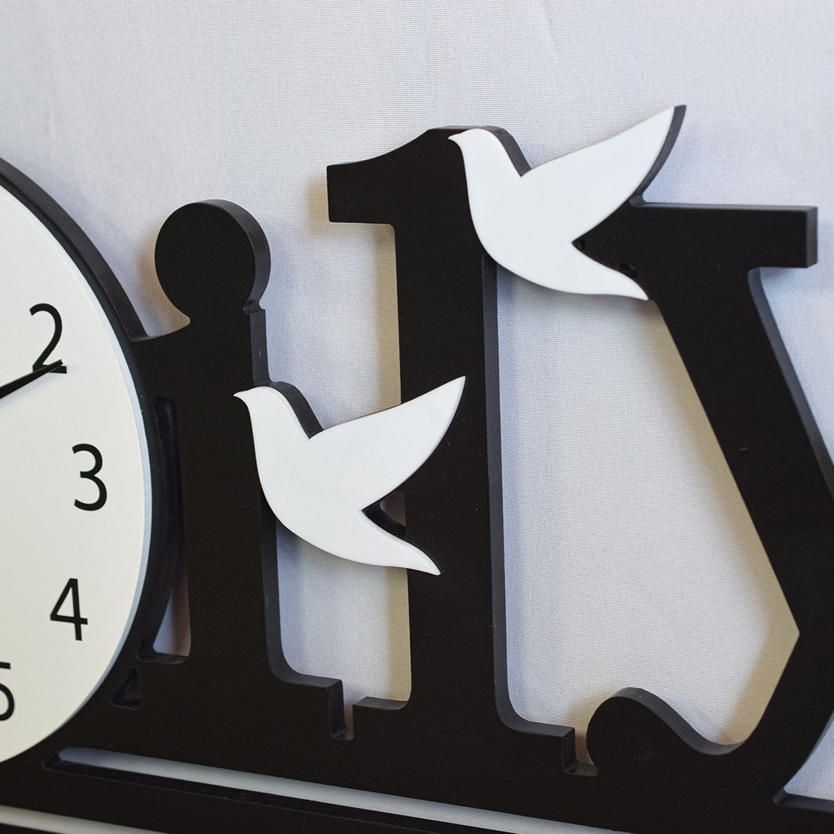 Ceas de perete, stil elegant, mecanism Silentios, D4162, 80*26 cm, Negru