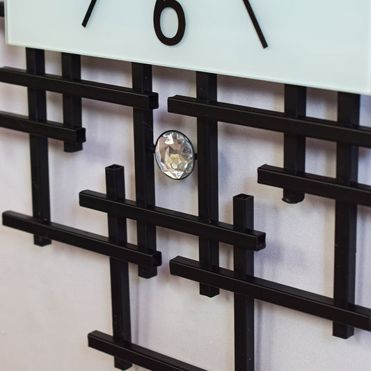 Ceas de perete, stil elegant, Metal, mecanism Silentios, D4178, 60 cm, Negru