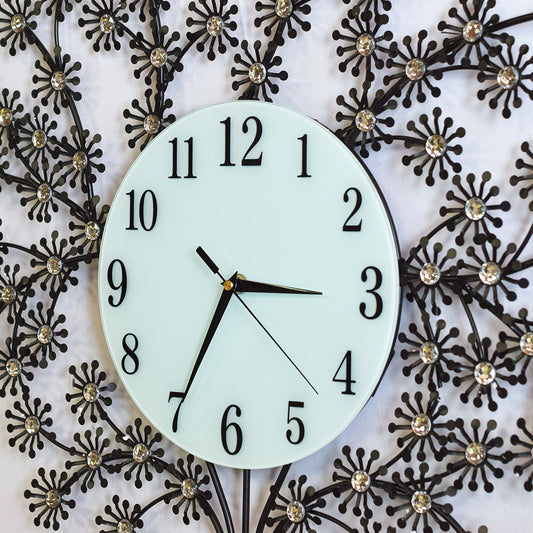 Ceas de perete, stil elegant, Metal, mecanism Silentios, D4182, 80*65 cm, Negru