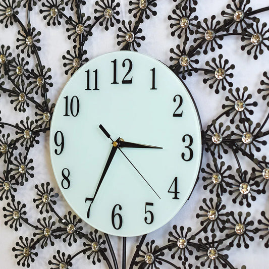 Ceas de perete, stil elegant, Metal, mecanism Silentios, D4182, 80*65 cm, Negru - 221.ro
