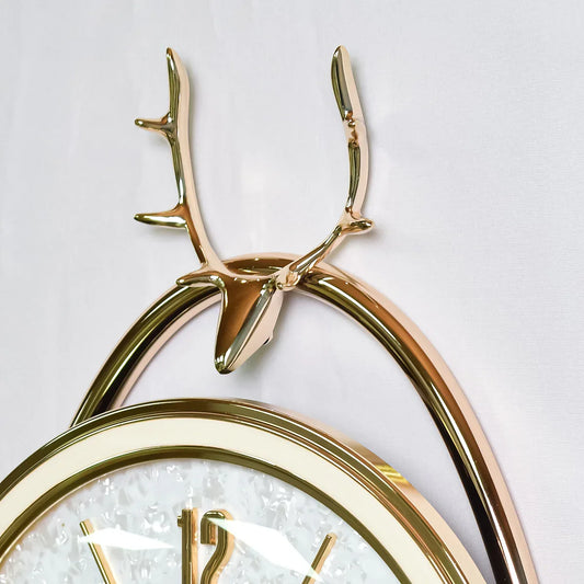 Ceas de perete cu pendul, stil elegant, Metal, mecanism Silentios, D4212, 35*57 cm, Auriu/Alb - 221.ro