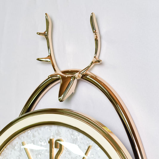 Ceas de perete cu pendul, stil elegant, Metal, mecanism Silentios, D4212, 35*57 cm, Auriu/Alb