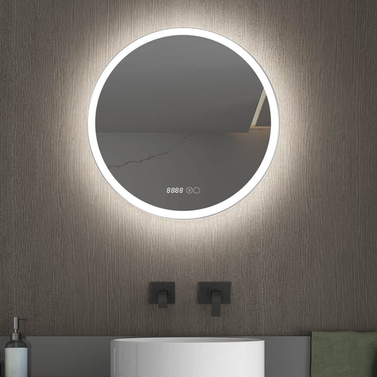 Oglinda baie, sistem iluminare LED, IP44, 80cm, D4216, Dezaburire, Touch, Ceas