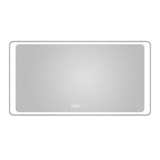 Oglinda baie, sistem iluminare LED, IP44, 100x70cm, D4218, Dezaburire, Touch, Ceas