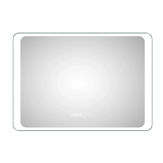 Oglinda baie, sistem iluminare LED, IP44, 100x70cm, D4221, Dezaburire, Touch, Ceas - 221.ro