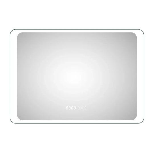 Oglinda baie, sistem iluminare LED, IP44, 120x70cm, D4222, Dezaburire, Touch, Ceas - 221.ro