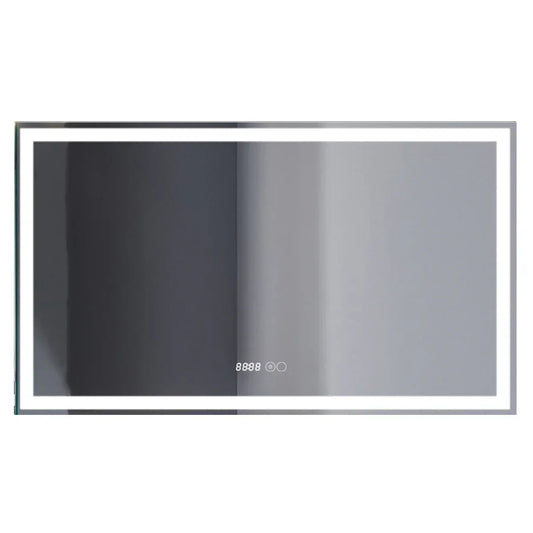 Oglinda baie, sistem iluminare LED, IP44, 120x70cm, D4228, Dezaburire, Touch, Ceas - 221.ro