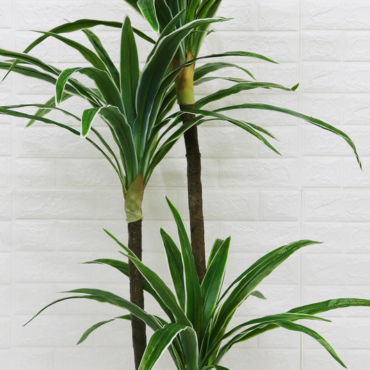 Planta artificiala, Dracaena fara ghiveci, D4264, 165cm, verde/alb