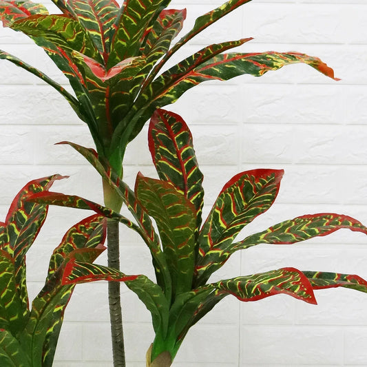 Planta artificiala, Dracaena fara ghiveci, D4266, 140cm, verde/rosu - 221.ro