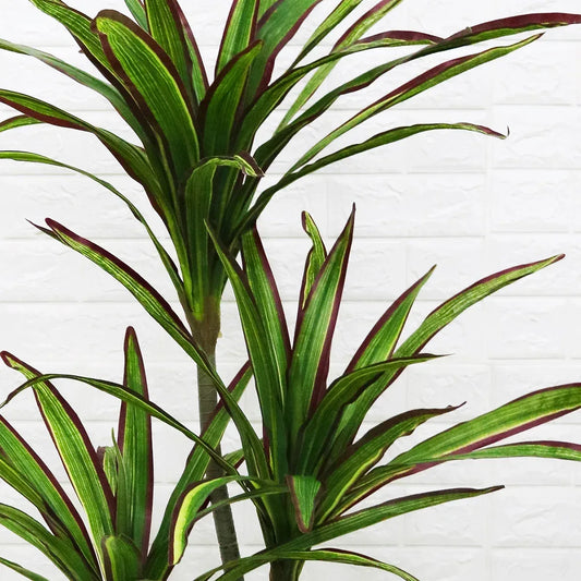 Planta artificiala, Dracaena fara ghiveci, D4278, 140cm, verde/rosu - 221.ro
