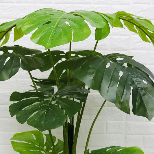 Planta artificiala, Monstera fara ghiveci, 15 frunze, D4292, 150cm, verde - 221.ro