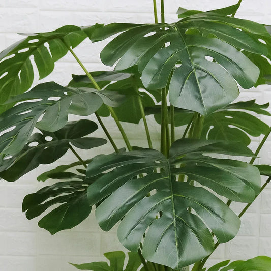 Planta artificiala, Monstera fara ghiveci, 21 frunze, D4293, 170cm, verde - 221.ro