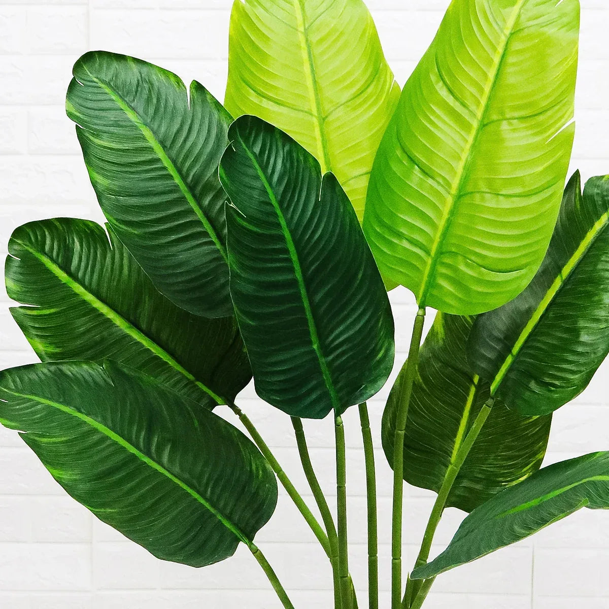 Planta artificiala, Ravenala fara ghiveci, 9 frunze, D4298, 120cm, verde - 221.ro