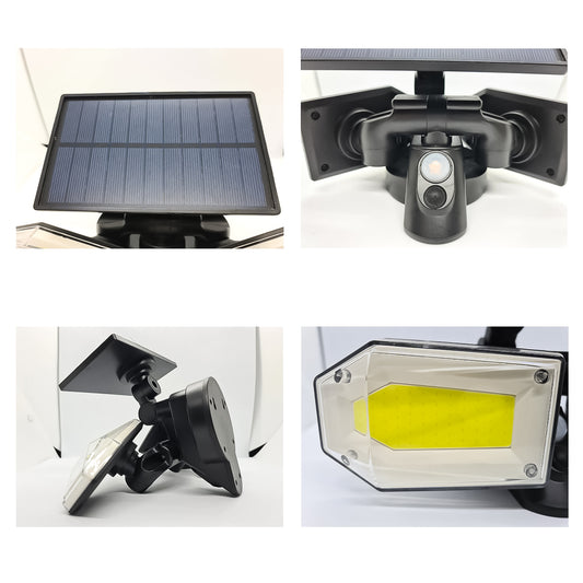 Lampa solara, cu senzor de miscare, lumina LED, acumulator, Naimeed D4318, COB 130 LED-uri