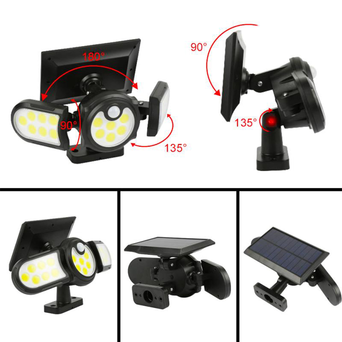 Lampa solara, cu senzor de miscare, lumina LED, acumulator, Naimeed D4319, COB 140 LED-uri