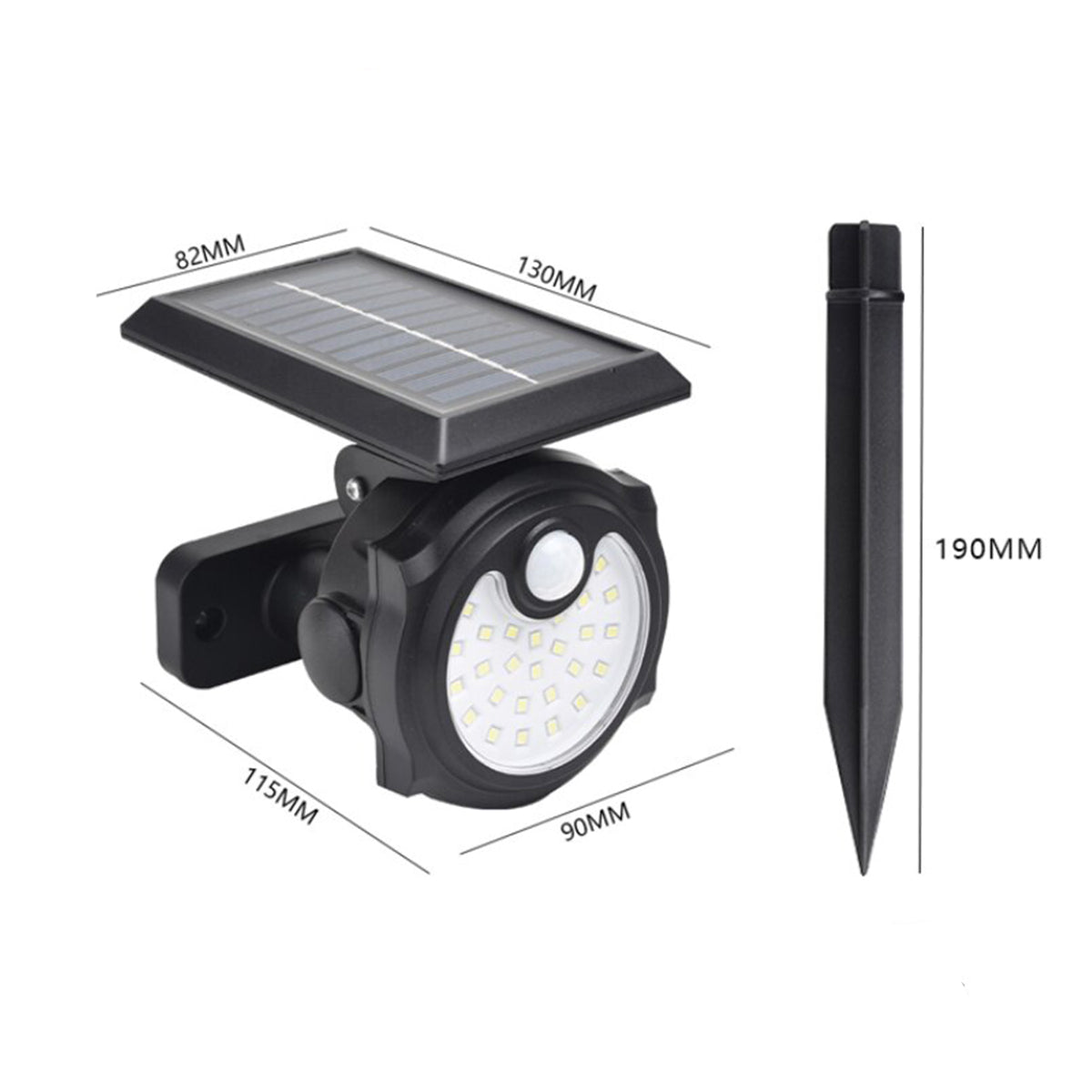 Lampa solara, cu senzor de miscare, lumina LED, acumulator, Naimeed D4320, 26 LED-uri