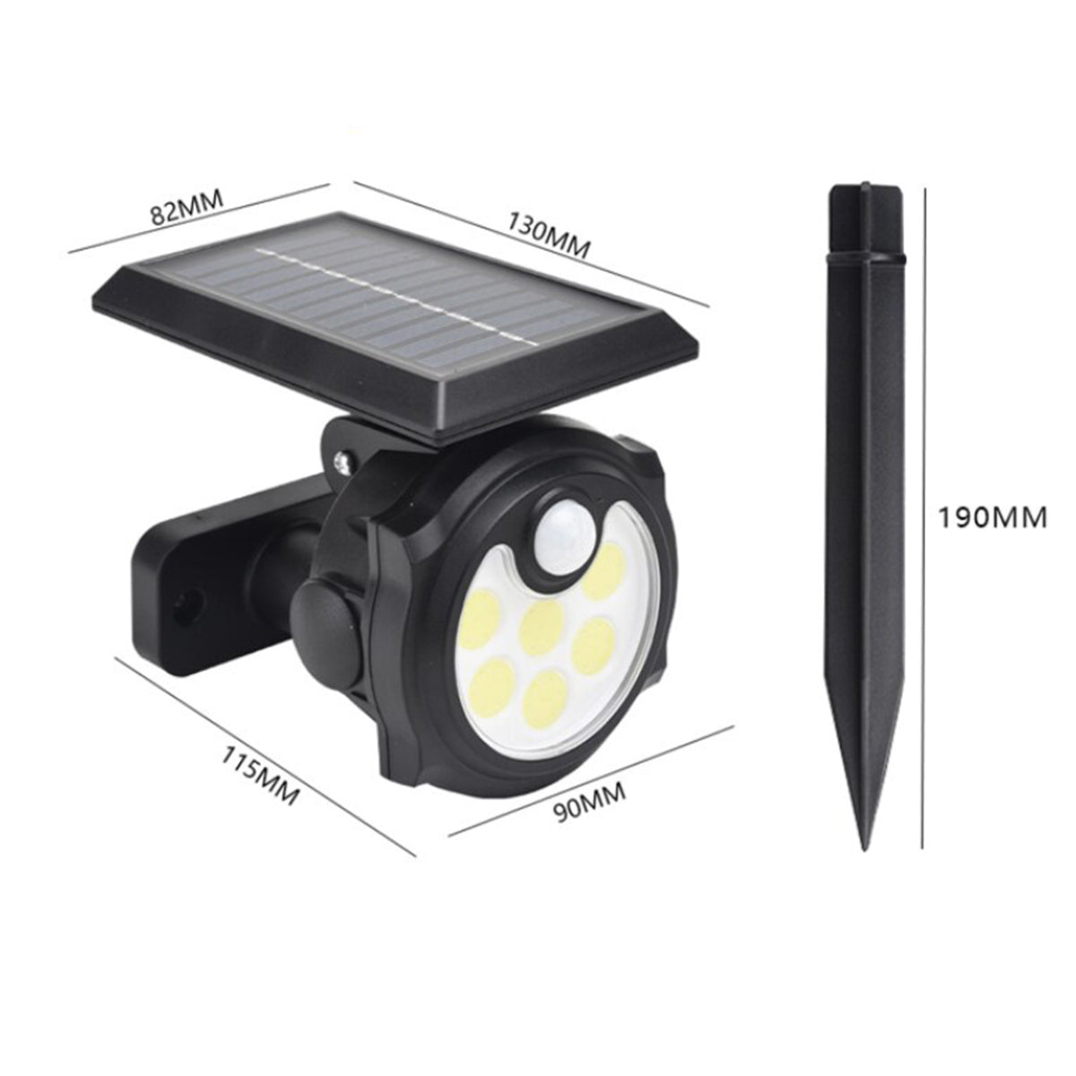 Lampa solara, cu senzor de miscare, lumina LED, acumulator, Naimeed D4321, COB 42 LED-uri