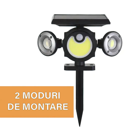 Lampa solara, cu senzor de miscare, lumina LED, acumulator, Naimeed D4323, COB 88 LED-uri