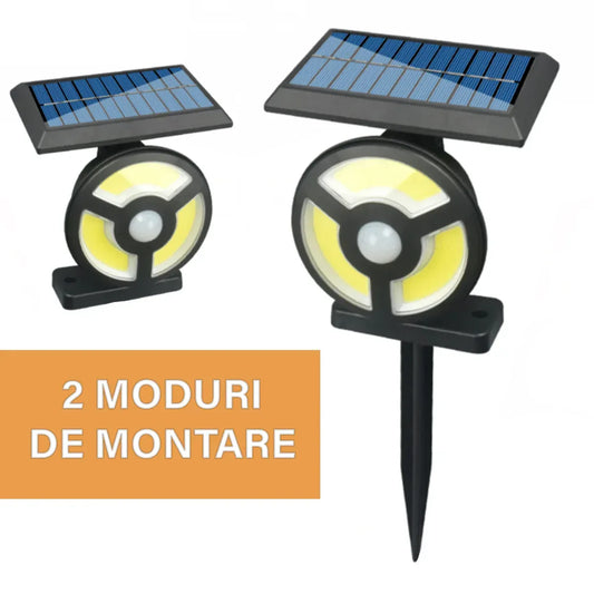 Lampa solara, cu senzor de miscare, lumina LED, acumulator, Naimeed D4335, COB 72 LED-uri - 221.ro